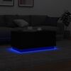 vidaXL Tavolino da Soggiorno con Luci LED Nero 90x50x40 cm