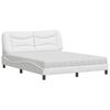 vidaXL Letto con Materasso Hvar Bianco 160x200 cm in Similpelle