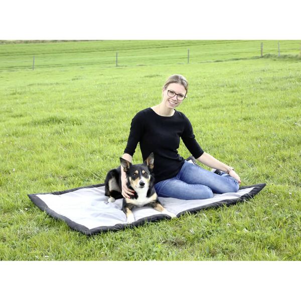 Kerbl Tappetino da Viaggio per Cani 140x100 cm Grigio e Nero 81265