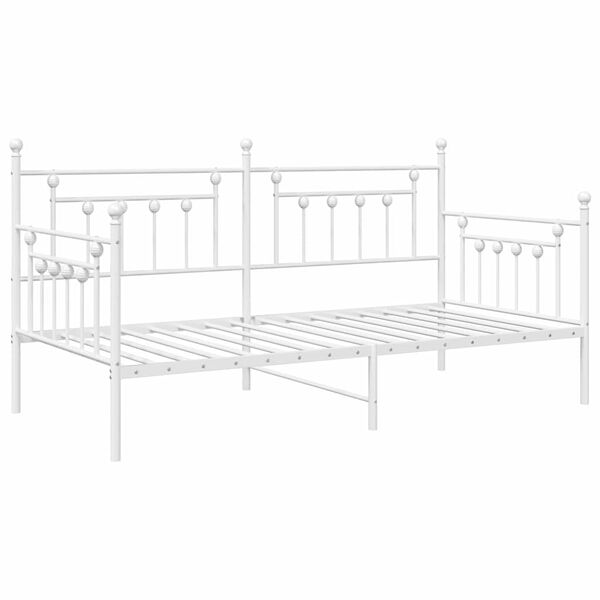 vidaXL Struttura per letto di giorno Bianco 90 x 190 cm Acciaio