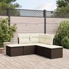 vidaXL Set Divano da Giardino 5 pz con Cuscini Marrone in Polyrattan