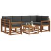 vidaXL Set di divani da esterno con cuscino 7 pcs Naturale e Antracite