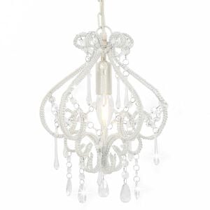 vidaXL Lampadario con Perle Bianco Rotondo E14