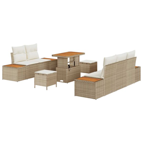 vidaXL Set Divano da Giardino 8 pcs Beige polyrattan