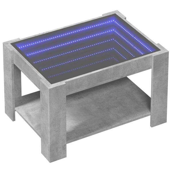 vidaXL Tavolino Salotto con LED Grigio Cemento 73x53x45 cm Multistrato