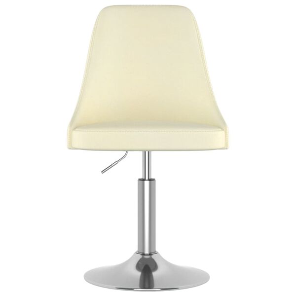 vidaXL Sedie da Pranzo Girevoli 2 pz Crema in Tessuto