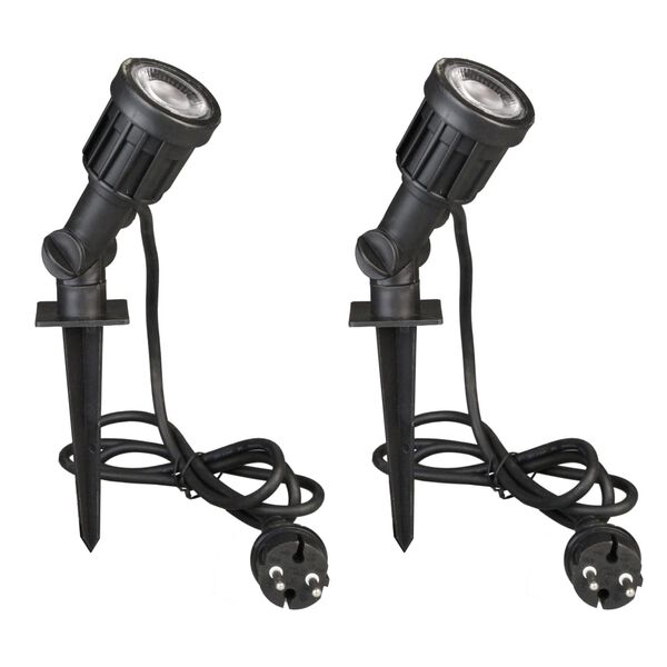 Luxform Faretti LED da Giardino Dominica 2 pz Nero LUX9522D.01