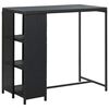vidaXL Tavolo da Bar con Ripiani Nero 120x60x110 cm in Polyrattan