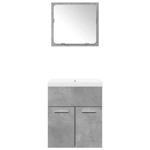 vidaXL Set Mobili da Bagno 3 pz Grigio Cemento in Legno Multistrato