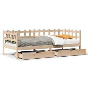 vidaXL Dormeuse con Cassetti 90x200 cm Legno Massello Pino