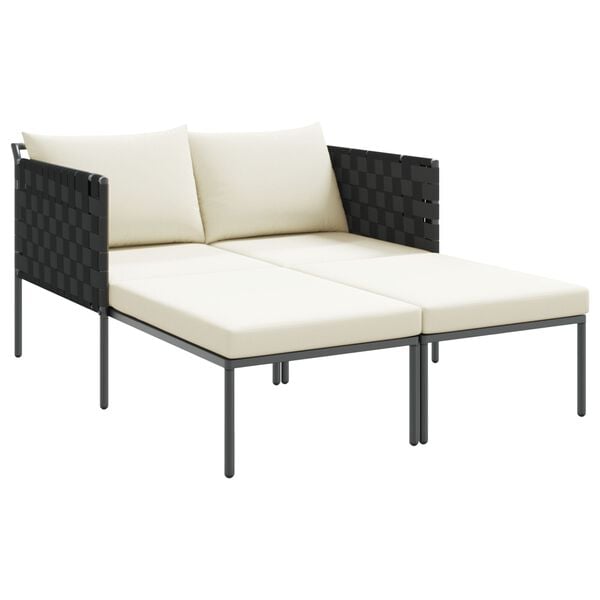 vidaXL Lettino da Sole 2-persona Antracite 115 x 153 x 69.5cm Acciaio