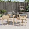 vidaXL Sedie da Giardino con Cuscini 4 pz Beige Misto in Polyrattan