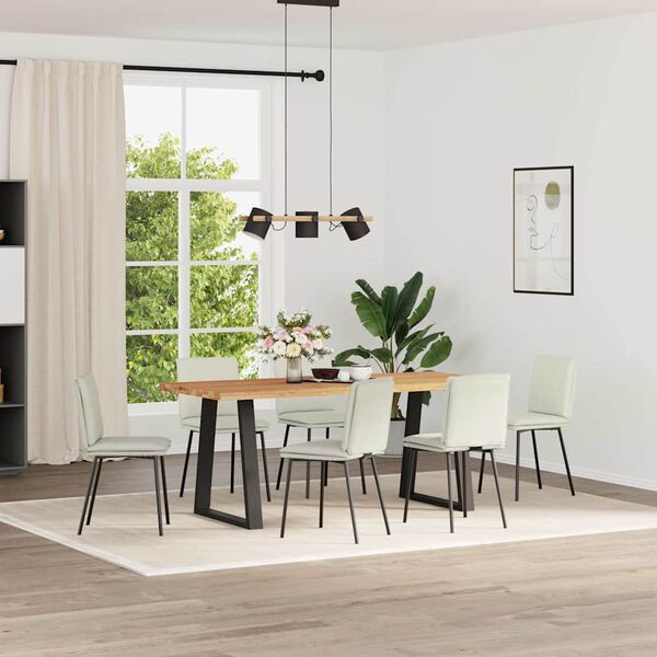 vidaXL Sedie da Pranzo 6 pz Crema in Velluto