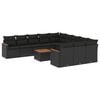 vidaXL Patio Sofa Set 12-Posti Black
