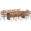 vidaXL Set da Pranzo per Giardino 11 pcs Grigio e Marrone polyrattan