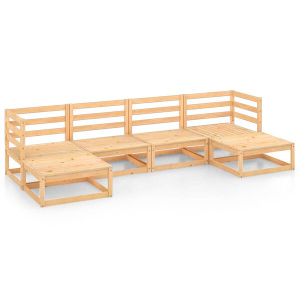 vidaXL Set Divani da Giardino 6 pz in Legno Massello di Pino
