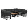 vidaXL Set Divano da Giardino 11 pz Nero e Grigio scuro polyrattan