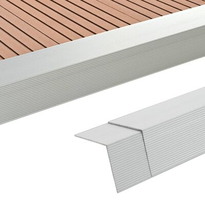 vidaXL Profili Angolari per Decking in Alluminio 170 cm Argento