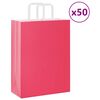 vidaXL Sacchetti di Carta 50 pz con Manici Rosa 26x12x35 cm