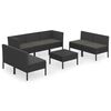 vidaXL Set Divani da Giardino 8 pz con Cuscini in Polyrattan Nero
