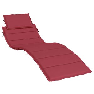 vidaXL Cuscino per Lettino Rosso Vino 186x58x4 cm in Tessuto Oxford