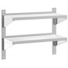 vidaXL Mensola Muro 2 Ripiani 75x30x60cm Argento Acciaio Inossidabile