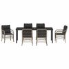 vidaXL Set da Pranzo per Giardino 7 pcs Grigio chiaro polyrattan