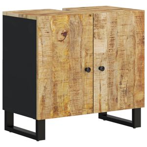 vidaXL Mobile Lavabo 62x33x58cm Legno Massello Mango Legno Multistrato