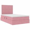 vidaXL Letto con contenitore e LED con led Rosa 120 x 200 cm Velluto