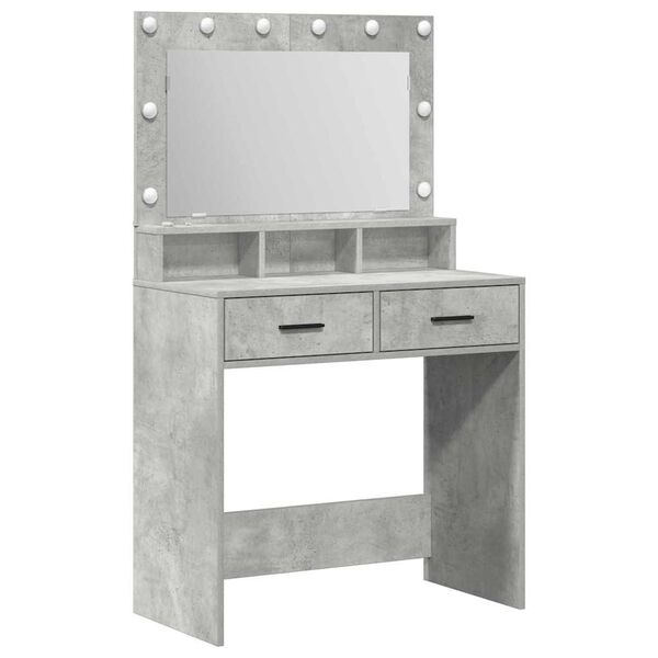 vidaXL Tavolo da Trucco con cassetto Grigio cemento 79 x 41 x 135 cm