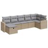 vidaXL Set Divani da Giardino 7 pz con Cuscini Beige in Polyrattan