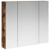 vidaXL Mobiletto per specchio da bagno Rovere fum&eacute; 80 x 14.5 x 70 cm