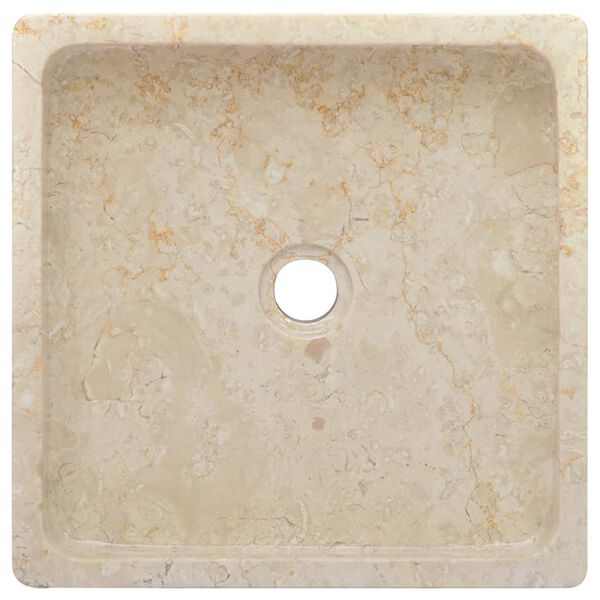 vidaXL Lavandino Crema 40x40x10 cm in Marmo