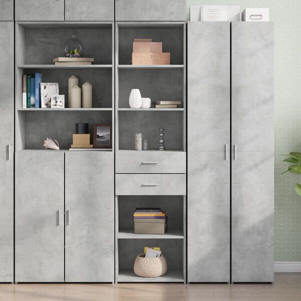 vidaXL Credenza Grigio Cemento 50x42,5x185 cm in Legno Multistrato