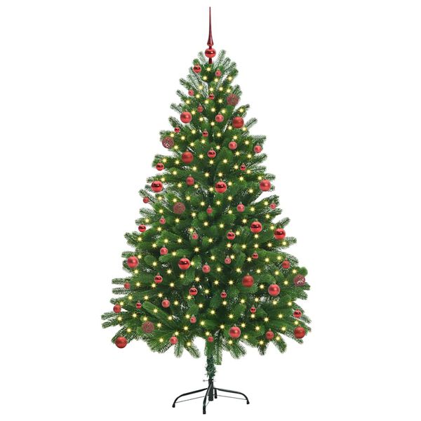 vidaXL Albero di Natale con 300 LED con supporto Verde 180 cm PE