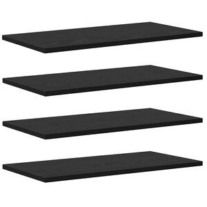 vidaXL Scaffale 4 pcs Nero 60 x 30 x 1,5 cm Legno multistrato