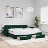 vidaXL Divano Letto Estraibile Cassetti Verde Scuro 90x200cm Velluto