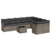 vidaXL Set Divano da Giardino 10 pz con Cuscini Grigio in Polyrattan