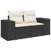 vidaXL Divano da Giardino con Cuscini a 2 Posti Nero in Polyrattan