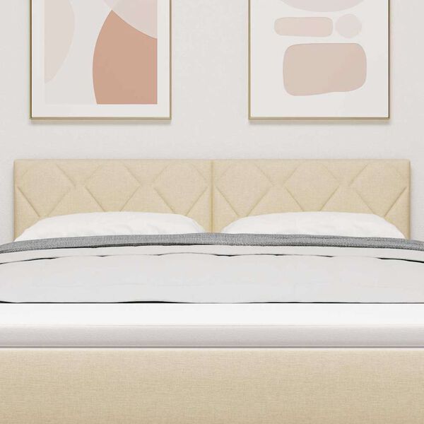 vidaXL Testiera Crema 160 cm Tessuto