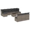 vidaXL Set Divani da Giardino 11 pz con Cuscini in Polyrattan Grigio
