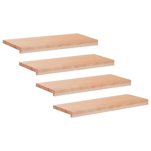 vidaXL Tappeti per scale 4 pz 80 x 25 x 2 cm Naturale