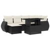 vidaXL Set Divani da Giardino con Cuscini 7pz Nero Polyrattan