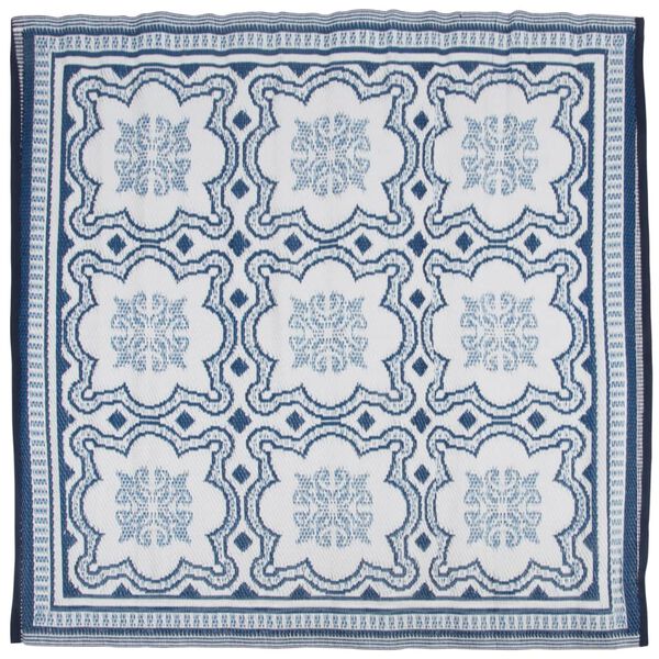 Esschert Design Tappeto da Esterno 151,5 cm Bianco e Blu OC23