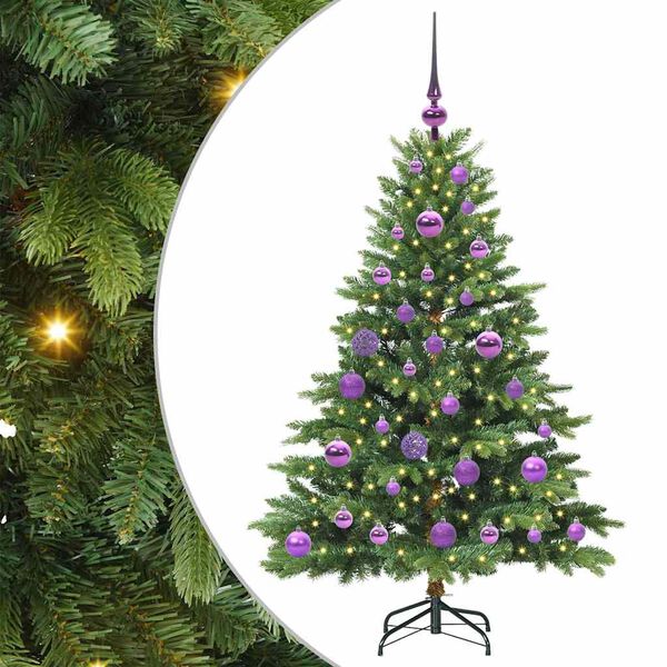 vidaXL Albero di Natale artificiale con 150 LED Verde 120 cm PE e PVC
