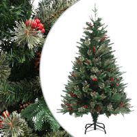 vidaXL Albero di Natale con Pigne Verde 120 cm in PVC e PE