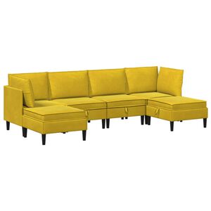 vidaXL Set di mobili per il soggiorno 6 pz Giallo Velluto