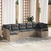 vidaXL Set Divano da Giardino 7 pcs Grigio Poly Rattan