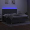 vidaXL Letto a Molle Materasso e LED Grigio Scuro 160x200cm in Tessuto