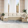 vidaXL Set Divano da Giardino con cuscino 7 pcs Beige polyrattan